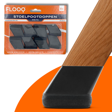 FLOOQ – Stuhlbeinkappen – Rechteckig, schräg – Fritten – 12 Sets – 1 Karton