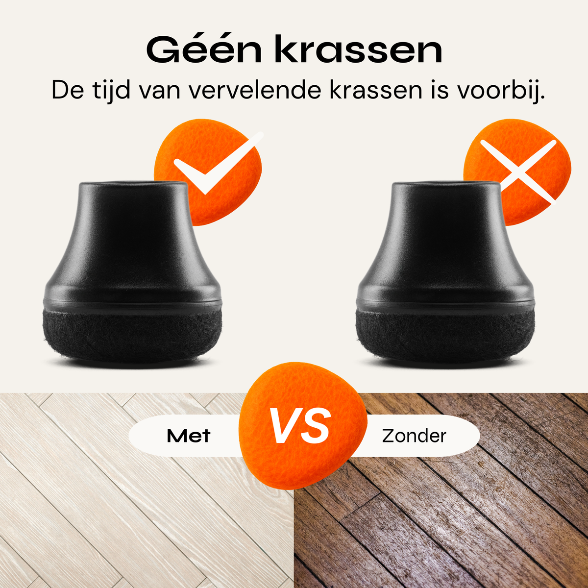 FLOOQ - Stoelpootdoppen Pro Schuin - Rond - Zwart - Fermin