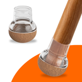 FLOOQ - Embouts de pieds de chaise Pro Inclinés - Ronds - Transparents - Fabian