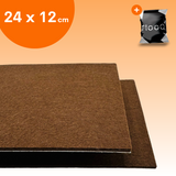 FLOOQ Kratzfester selbstklebender Möbelfilz braun – 24 x 12 cm – 3 mm dick 